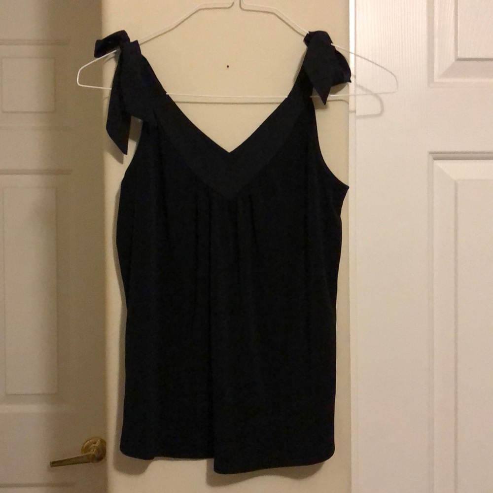Banana Republic black ribbon sleeve tank
